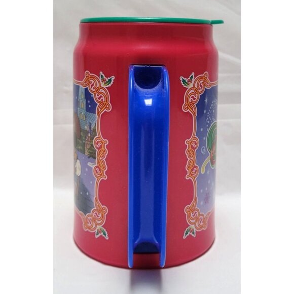 VTG 1999 Tokyo Disneyland Christmas Fantasy Mickey Minnie Mug Lid Blue Handle - Picture 2 of 8